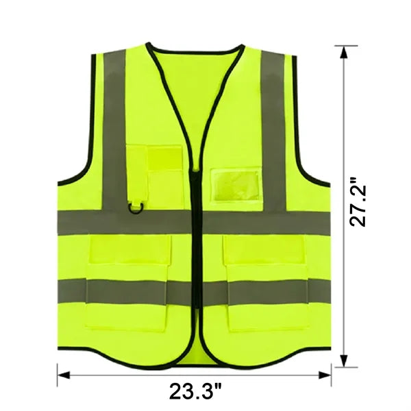 Reflective Safety Vest With Pocket Zipper