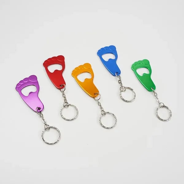 Foot Shape Bottle Opener Keychain