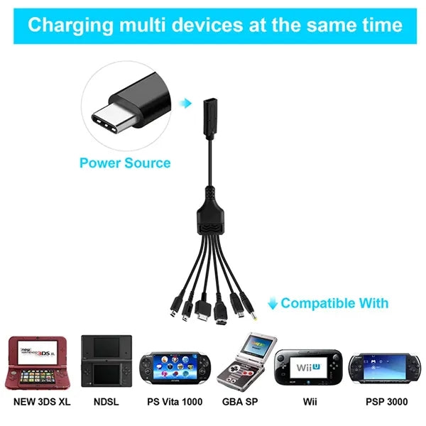 Travel & Emergency 6-in-1 Multi-Device Charging Cable
