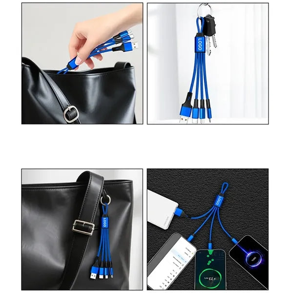Multi-Interface Portable Corporate Keychain 3-in-1 Charging