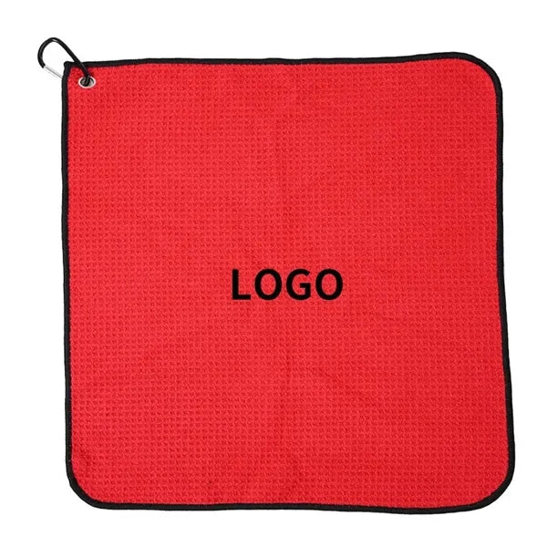 15"*15" Square Waffle Weave Microfiber Golf Towel