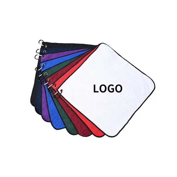 15"*15" Square Waffle Weave Microfiber Golf Towel