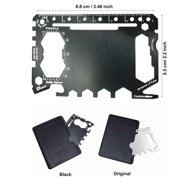 46-in-1 Stainless Steel Wallet Multi Tool Card