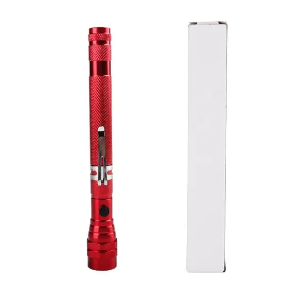 Retractable Magnetic Pickup Tool with Flashlight