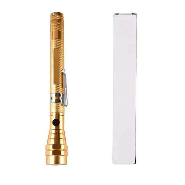 Retractable Magnetic Pickup Tool with Flashlight