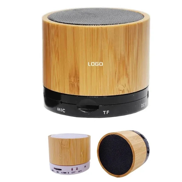 Mini Round Bamboo Bluetooth Speaker