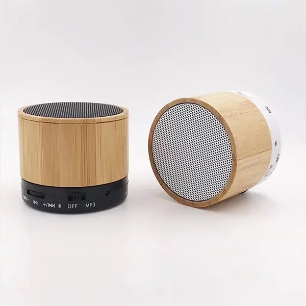 Mini Round Bamboo Bluetooth Speaker
