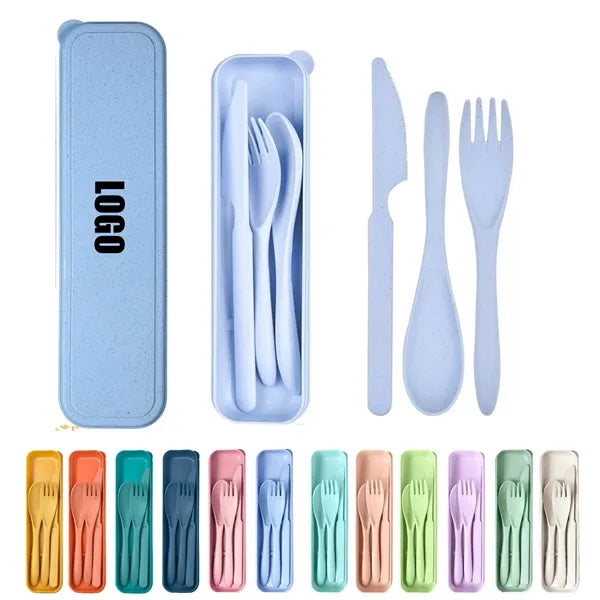Wheat Straw Portable Knife Fork Spoons Cutlery