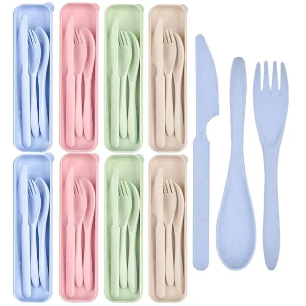 Wheat Straw Portable Knife Fork Spoons Cutlery