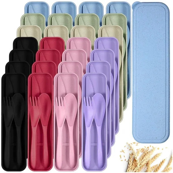 Wheat Straw Portable Knife Fork Spoons Cutlery