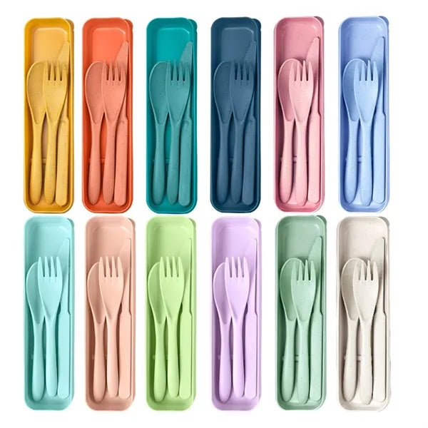 Wheat Straw Portable Knife Fork Spoons Cutlery