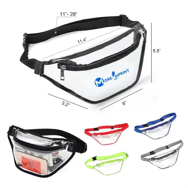 Adjustable Clear Fanny Pack PVC Stadium Approved Waist Bag
