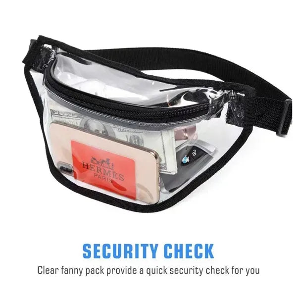Adjustable Clear Fanny Pack PVC Stadium Approved Waist Bag