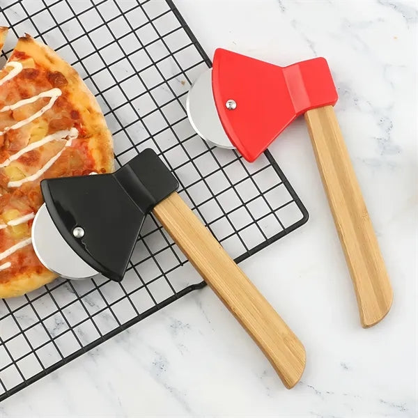 Stainless Pizza Cutter Bamboo Handle Kitchen Tools