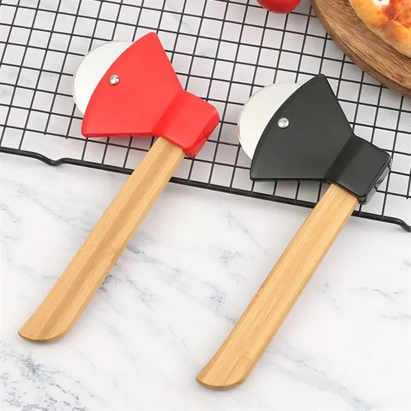 Stainless Pizza Cutter Bamboo Handle Kitchen Tools