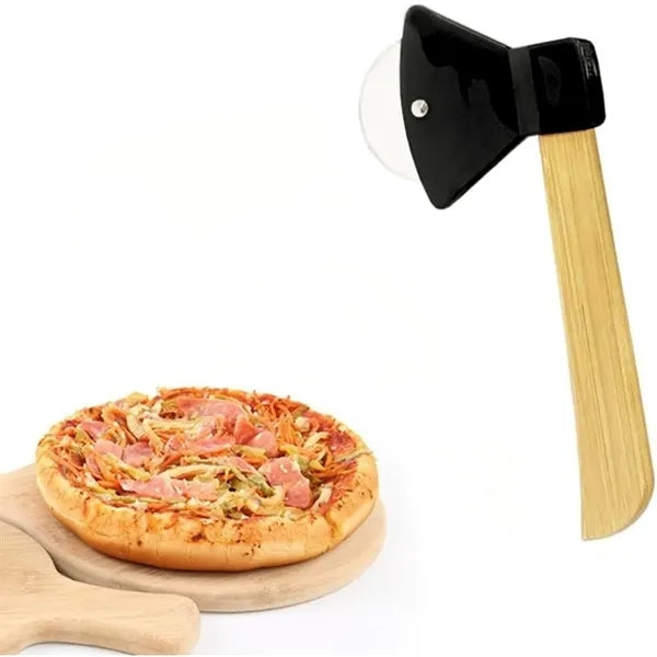 Stainless Pizza Cutter Bamboo Handle Kitchen Tools