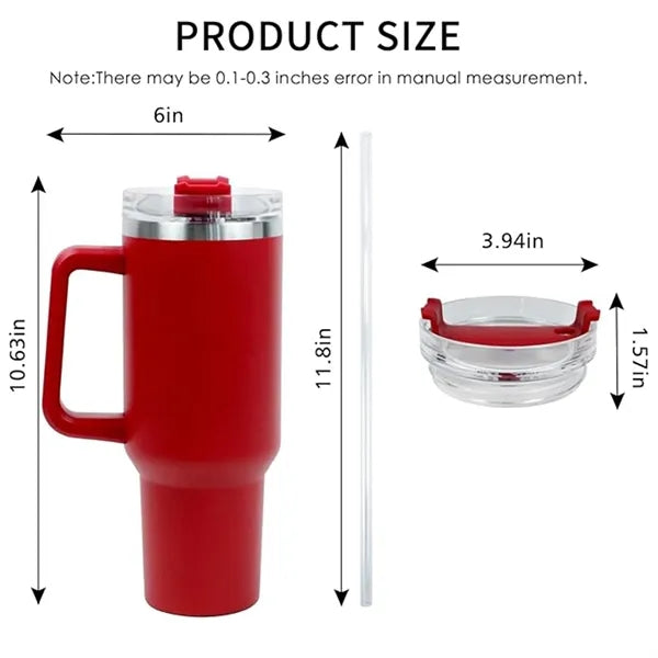 40oz Stainless Steel Insulated Tumbler with Lid and Straw