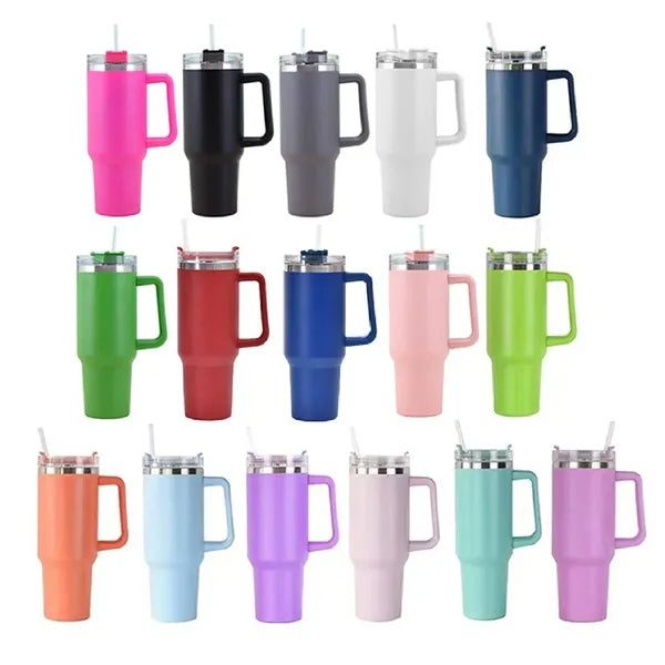 40oz Stainless Steel Insulated Tumbler with Lid and Straw