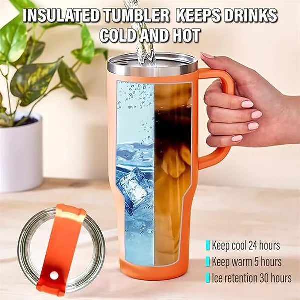 40oz Stainless Steel Insulated Tumbler with Lid and Straw