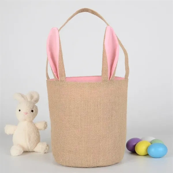 Easter Bunny Ear Jute Gift Tote Bag