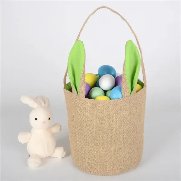 Easter Bunny Ear Jute Gift Tote Bag