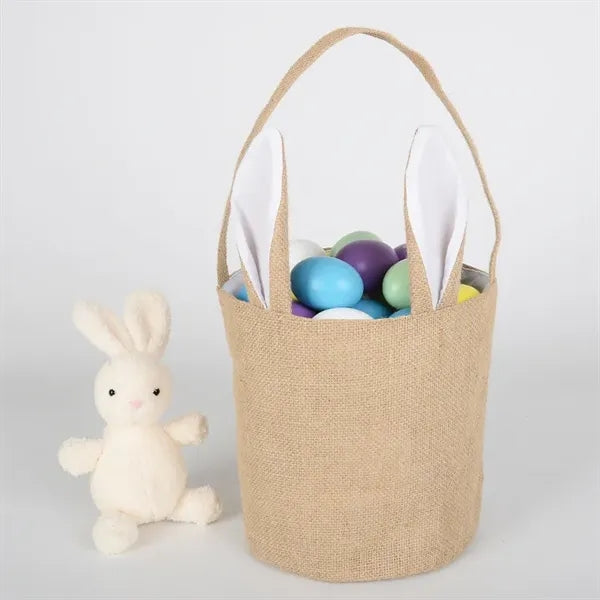 Easter Bunny Ear Jute Gift Tote Bag