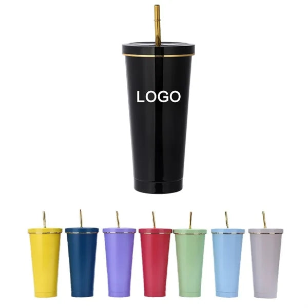 17 Oz Metallic Coffee Tumbler Insulated Metal Cup
