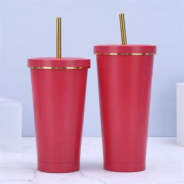 17 Oz Metallic Coffee Tumbler Insulated Metal Cup