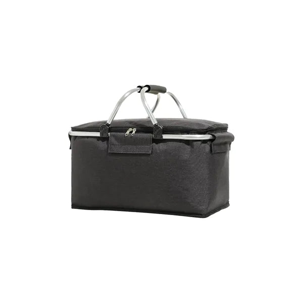 Fabric Picnic Basket With Foldable Frame For Outdoor Use