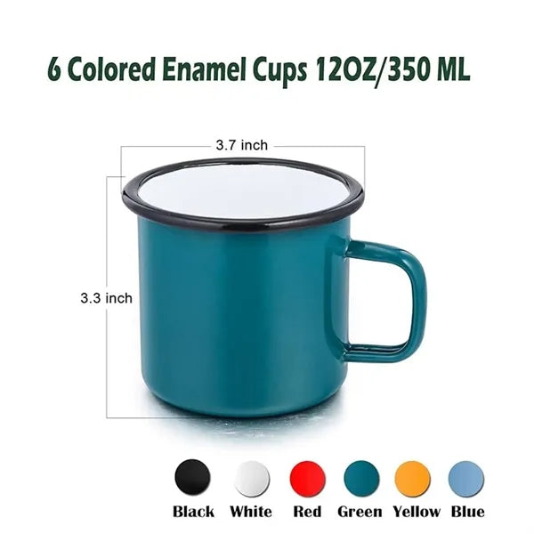 Enamel Mug Tea Camp Drinking Cups 12 oz