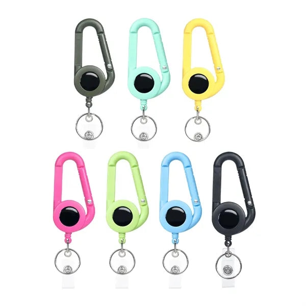 Outdoor Retractable Carabiner Keychain With Steel Wire Cord