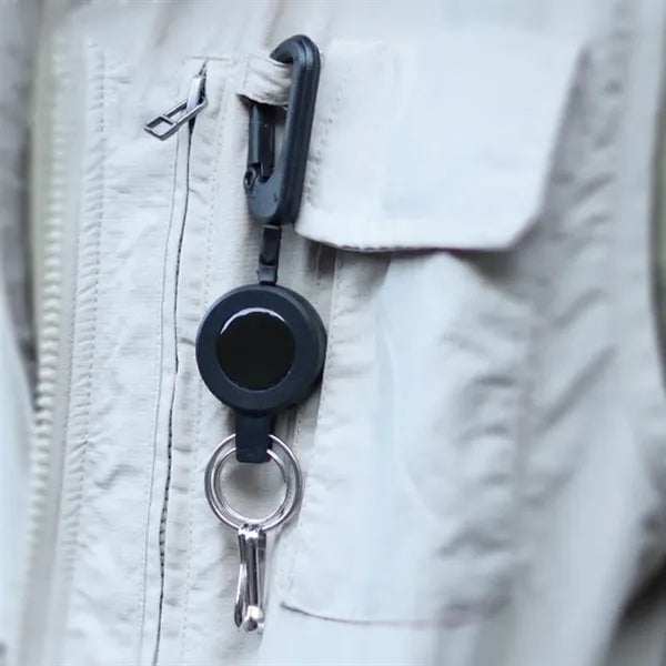 Outdoor Retractable Carabiner Keychain With Steel Wire Cord