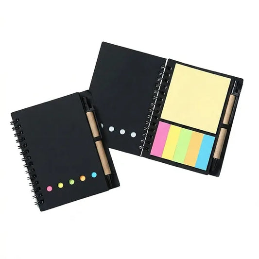 Spiral Kraft Notepad with Sticky Notes and Pen