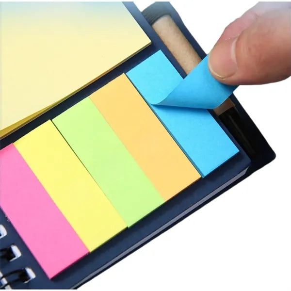Spiral Kraft Notepad with Sticky Notes and Pen