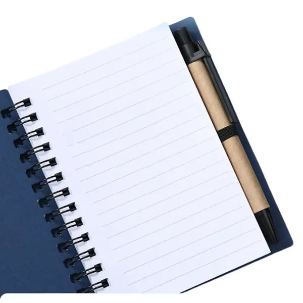 Spiral Kraft Notepad with Sticky Notes and Pen