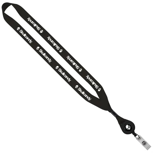 3/4" Polyester Lanyard with Retractable Badge Reel