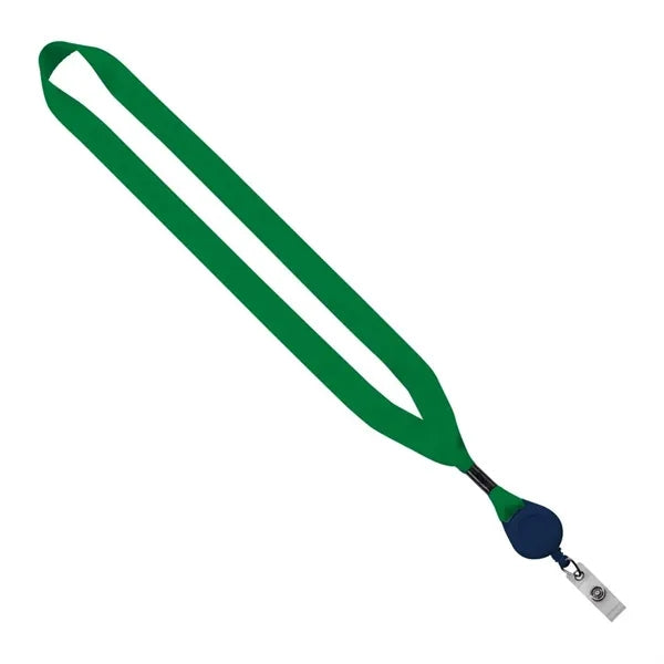 3/4" Polyester Lanyard with Retractable Badge Reel
