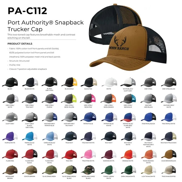 Port Authority C402 Trucker Hat w/ Patches or Embroidery
