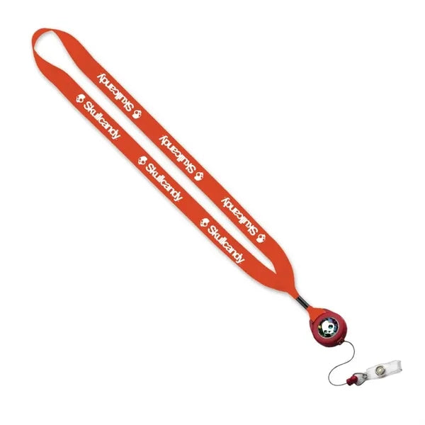 3/4" Polyester Lanyard with Retractable Badge Reel