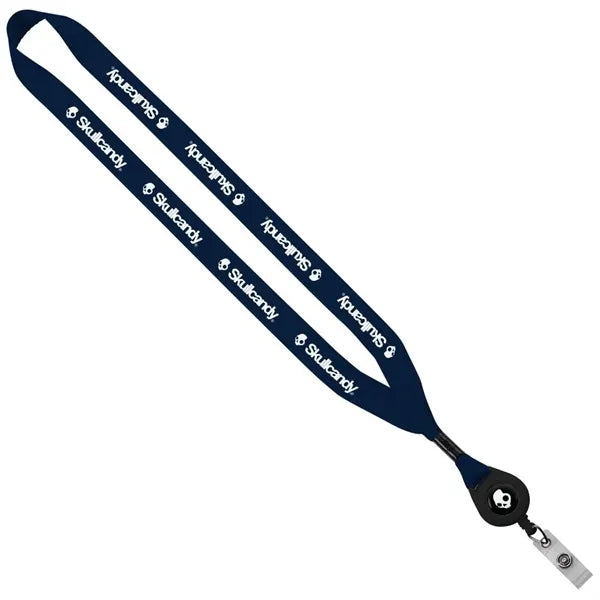 3/4" Polyester Lanyard with Retractable Badge Reel