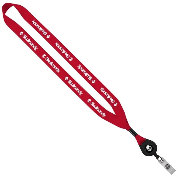 3/4" Polyester Lanyard with Retractable Badge Reel
