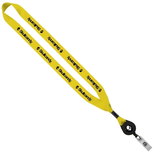 3/4" Polyester Lanyard with Retractable Badge Reel