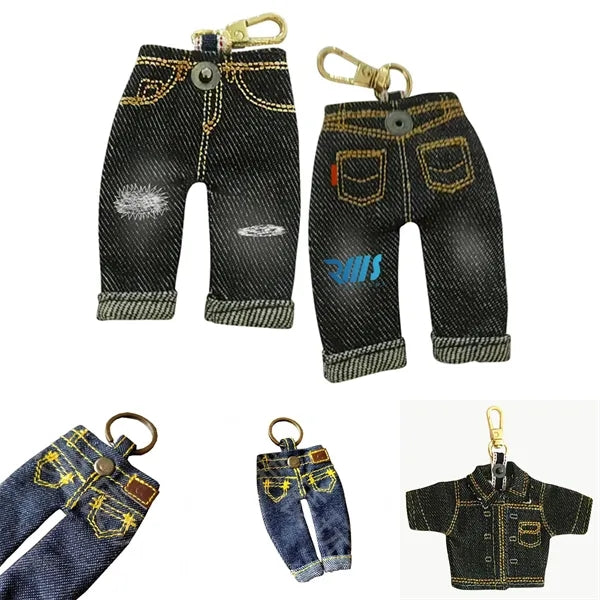 Mini Portable Denim Decorative Keychain Pendant