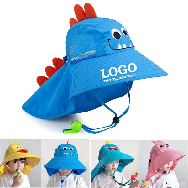 Wide Brim Sun Hatn for Kids with Neck Flap