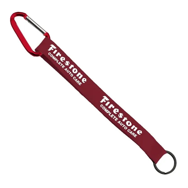 3/4" Sewn Polyester Keychain with Metal Split-Ring
