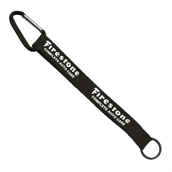 3/4" Sewn Polyester Keychain with Metal Split-Ring