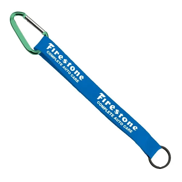 3/4" Sewn Polyester Keychain with Metal Split-Ring