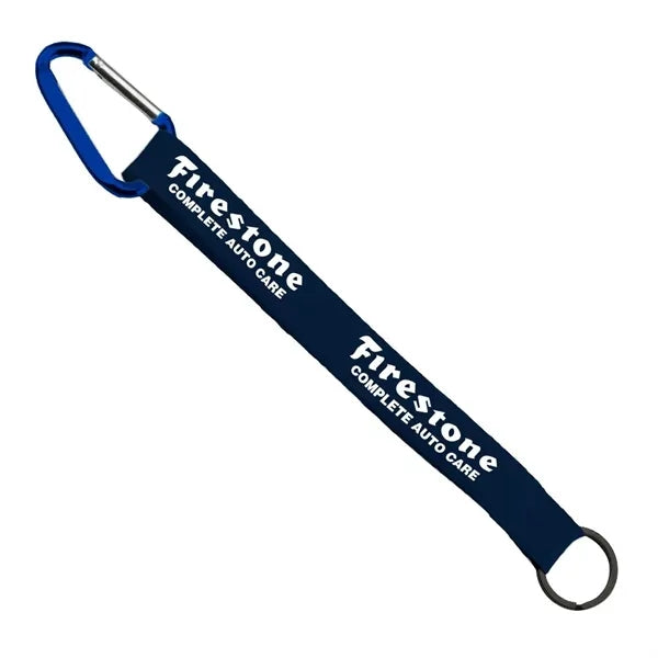 3/4" Sewn Polyester Keychain with Metal Split-Ring