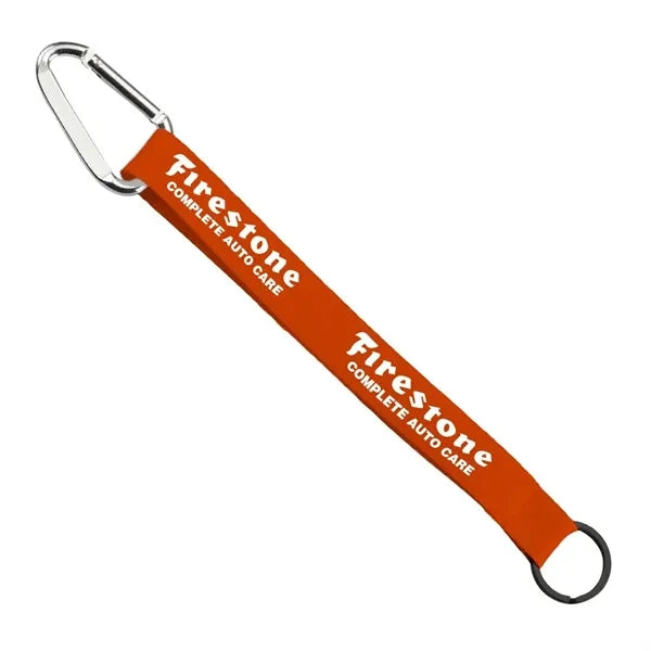 3/4" Sewn Polyester Keychain with Metal Split-Ring