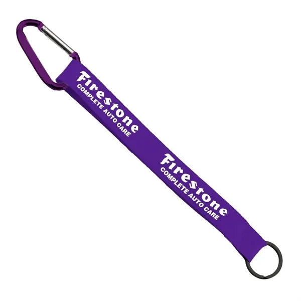 3/4" Sewn Polyester Keychain with Metal Split-Ring